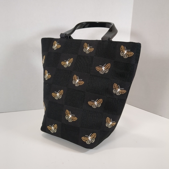 Talbots Black And Gold Butterfly Handbag - Picture 2 of 10